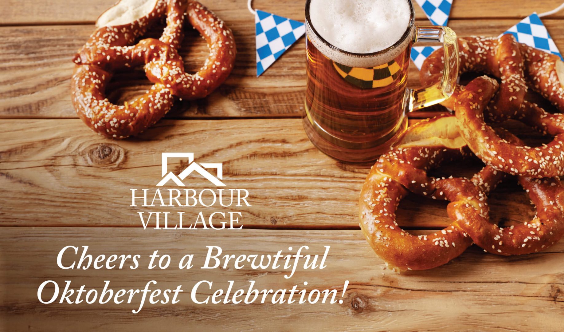 Oktoberfest celebration with soft pretzels and beer.