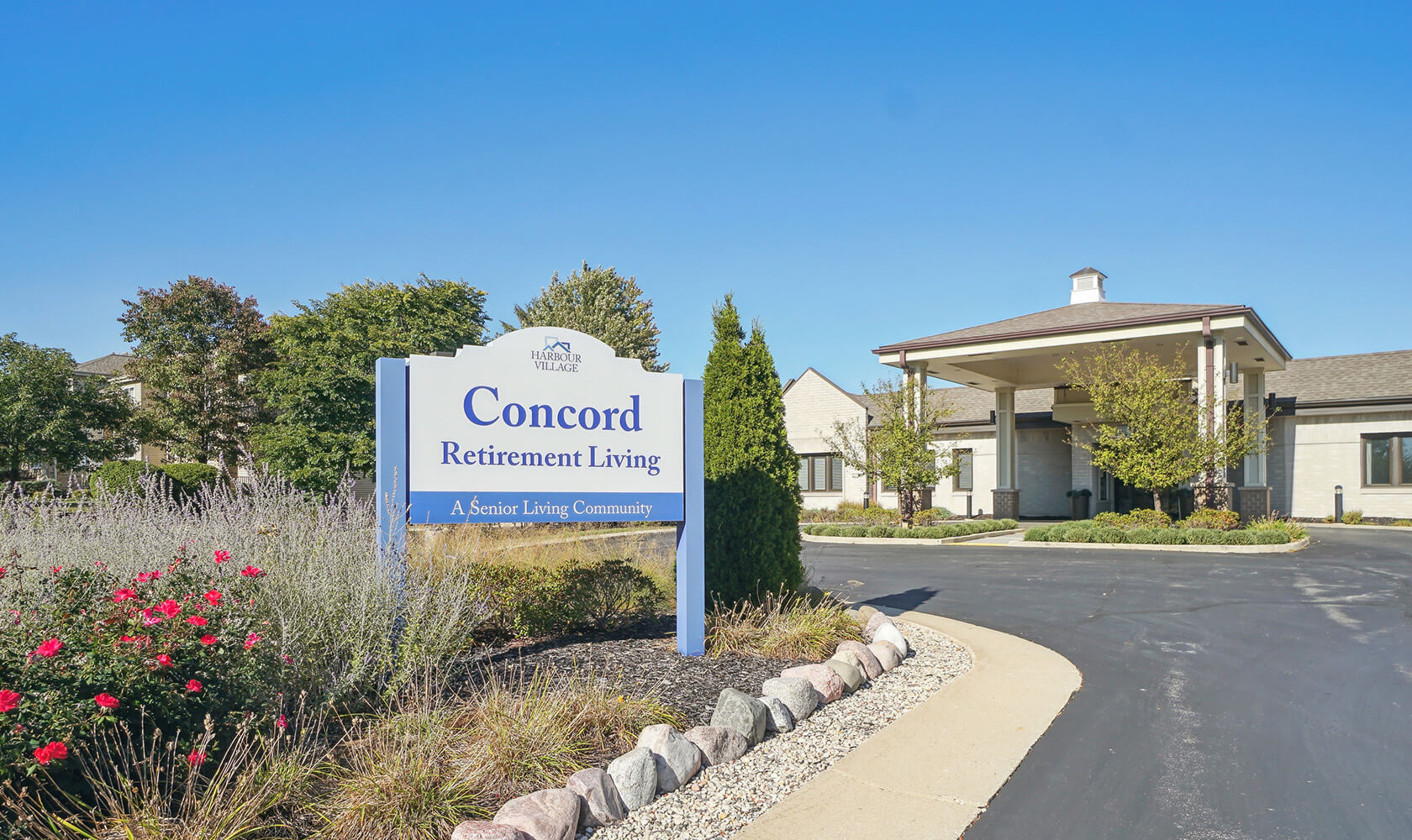 Concord Retirement living entrance and sign