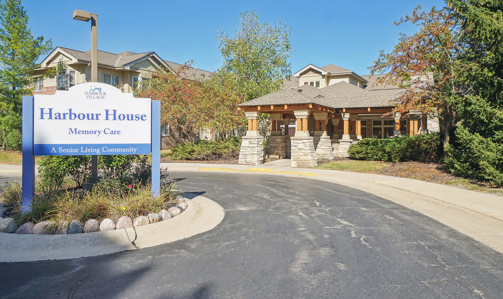 Harbour House memory care entrance and sign