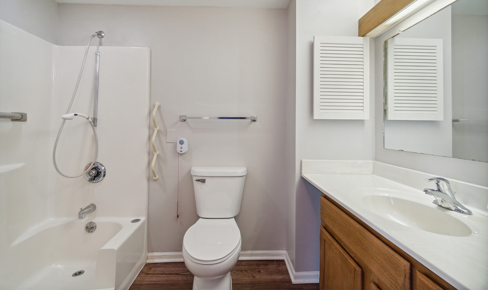 Concord residential bathroom with large mirror