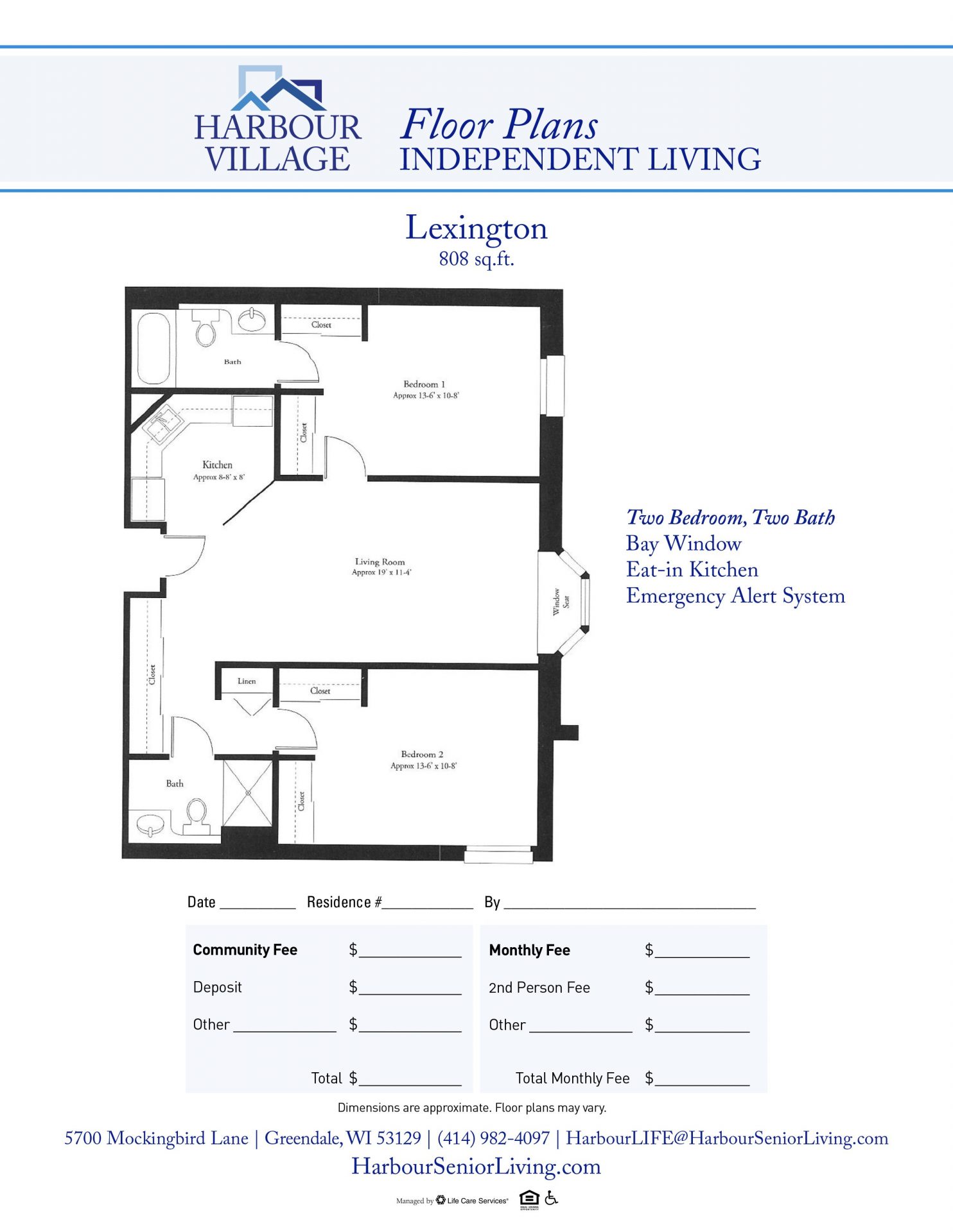 Floor Plans Harbour Village Retirement Community